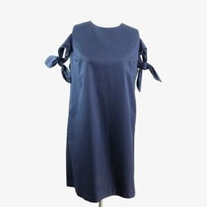 JOA Los Angeles Size M Tie Shoulder Knot Shift Mini Dress Navy Blue
